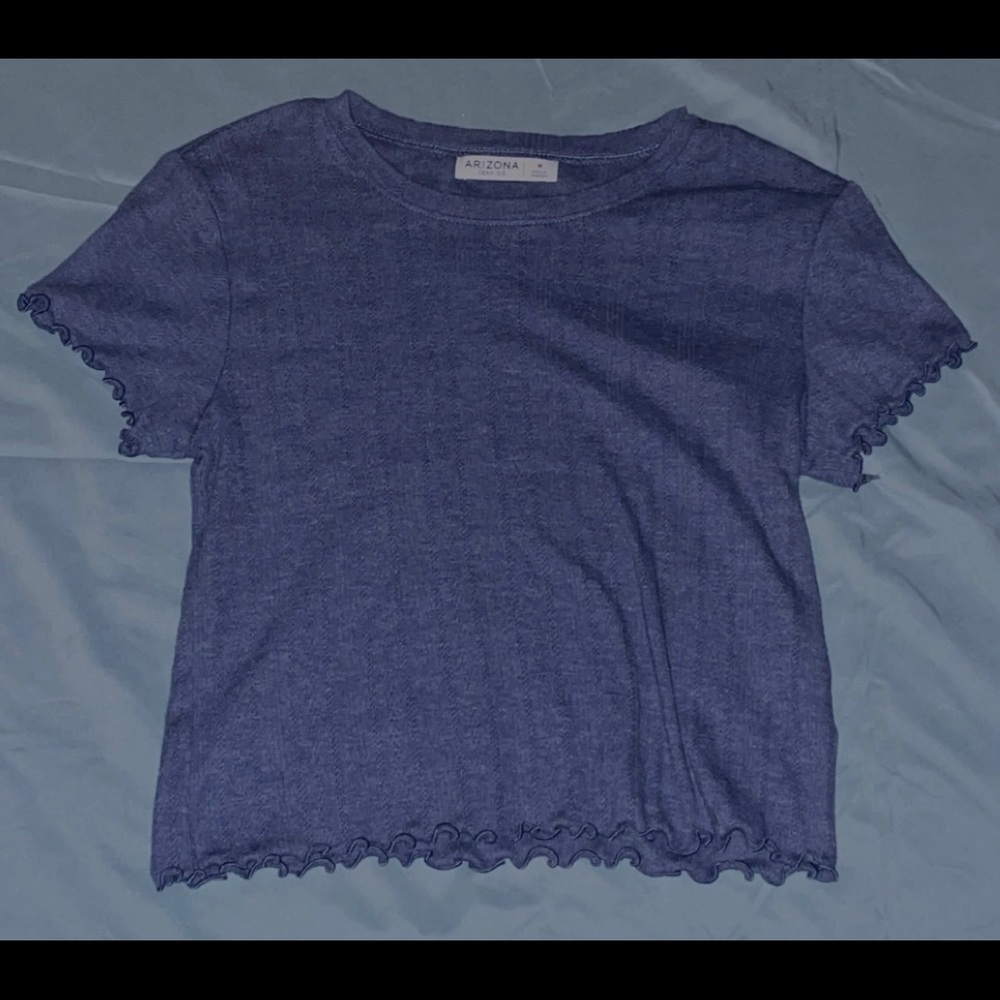 Purpleish blue Arizona jean co crop top